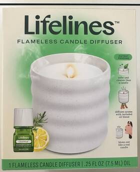 Essential 810076210926 Lifeline Flameless Candle Aromatherapy Oil Diffuser With Clickwick