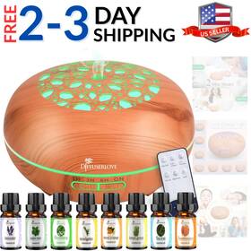 Essential Oil Diffuser 702367411054 550ml Wood Grain Aromatherapy Mist Night Light