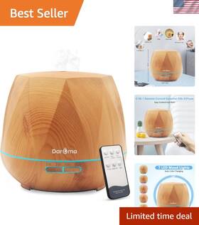 Essential Oil Diffuser 746297739994 Light Wood Aromatherapy With Remote Cool Mist And Auto Shut-off 550ml