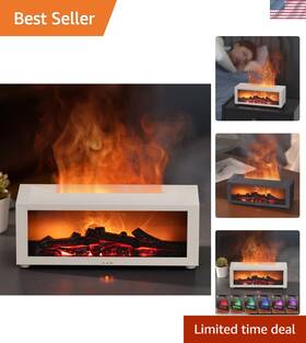 Essential Oil Diffuser 794796867915 Noiseless Aromatherapy With Remote - 150ml Fireplace Flame Design
