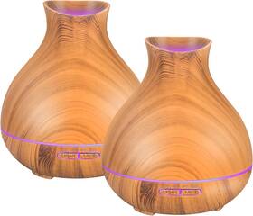 Essential Oil Diffuser With Humidifier 759041683689 Large Room Set - 2 Ultrasonic Units For Relaxation
