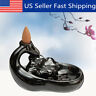 Etb519221 Unbranded Black Lotus Porcelain Backflow Ceramic Cone Incense Burner Holder