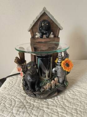 Ep-144 Ets Design Black Dog Aroma Burner Wax Tart Scented Oil Candle Warmer Electric Polyresin B5
