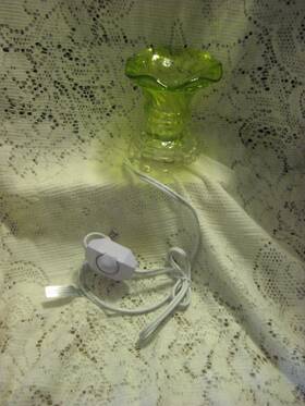 Es233br Ets Design Luxury Lght Green Glass Fragrance Oil Lamp Electric /wire Control Dimmer 5 Inch X4