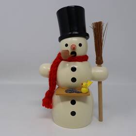 437-1 Fa. Volker Zenker Erzgebirgische Volkskunst 146/437-1 Snowman Bird Smoker Made In Germany