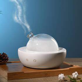 Fancemot 329150960777 Glass Essential Oil Diffuser With Real Wood Base 180ml Aromatherapy