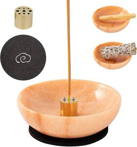 Bowl3325 Fasolahome 711181895506 Rare Natural Red Marble Incense Holder Astonishing Burner For Meditatio