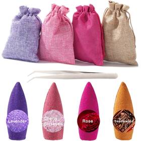 Fasolahome 768484030004 120 Pcs Large Backflow Incense Cones 4 Mixed Natural Waterfall Sandalw