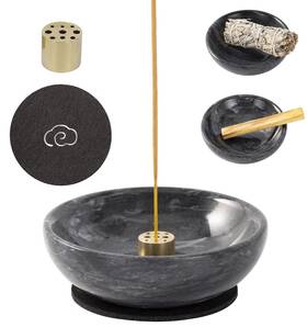 Bowl3352 Fasolahome 768494444839 Incense Holder Beautiful Natural Marble Burner For Medita