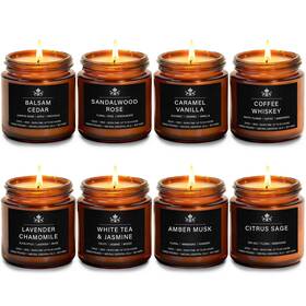 Ca01001us Feibao 8 Pack Soy Wax Scented Candle Set - Lavender Chamomile Citrus Sage Amber Mu