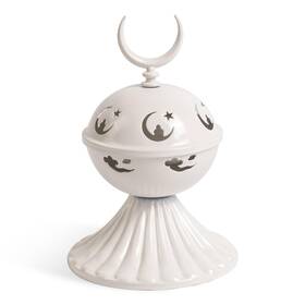 Zytyylxl-2 Flangairy Metal Ramadan Incense Bakhoor Burner Holder White Dates Ho
