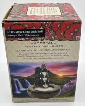 R2021303 Flora Classique Waterfall Fountain Backflow Incense Cone Holder With 20 Aromatherapy Cones