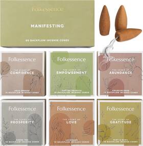 Folkulture 313112393374 Backflow Incense Cones For Waterfall Set Of 6 Con