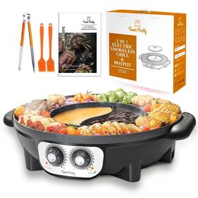 Fpj201 Food Party Hot Pot With Grill 2 In 1 Electric Smokeless And Hotpot