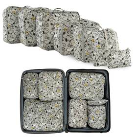 Ja0258 Franco Peanuts Snoopy Beauty 7 Piece Soft Storage Organization Packing Cubes Travel