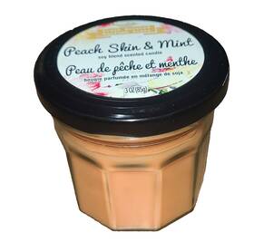 85gm Fresh Scented 639277991287 Candle Scent Peach Skin/mint Soy Blend 3oz/85gm New