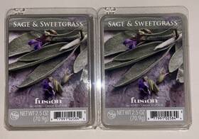 Fusion 877991025844 Sage And Sweetgrass Scented Wax Melts / 2 Packs 2.5 Oz Each