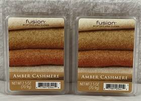 Fusion 877991034419 Wax Melts Inch Amber Cashmere Highly Scented 2 Packs Of 2.5 Oz Each