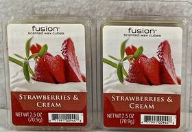 Fusion 877991072602 Wax Melts Inch Strawberries And Cream Highly Scented 2 Packs Of 2.5 Oz Each