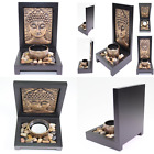 G16276 Tabletop Bronze Empaistic Buddha Face Zen Garden Rock 000016276000