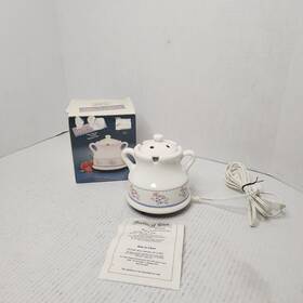 Pp-405 Garden Of Eden Vtg Floral Electric Ceramic Potpourri Pot Tested Prop Aroma Scent