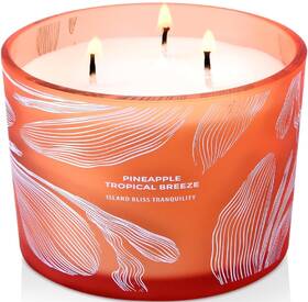 Ptb03w Giftaway Pineapple Tropical Breeze Scented Candle 3 Wick Large Soy Candles For Ho
