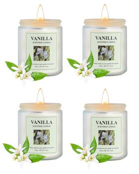 Gitrang Ac-xc-4 4 Pack Vanilla Candle Set 30 Oz 200 Hour Home Aromatherapy Jar Candles Long