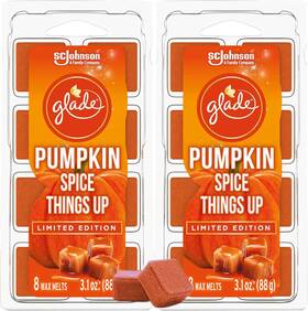 Glade 046500033339 Holiday Wax Melts Cubes Pumpkin Spice Limited Edtion Scented Fo