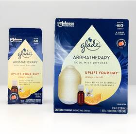 Glade 046500034190 Aromatherapy Essential Oil Cool Most Diffuser And Refill Orange Neroli