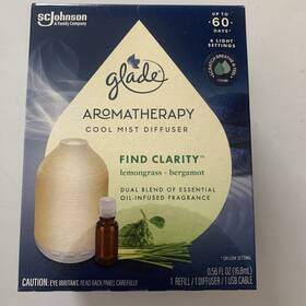 Glade 046500034343 Aromatherapy Cool Mist Essential Oil Diffuser Kit With Refill Find Clarity