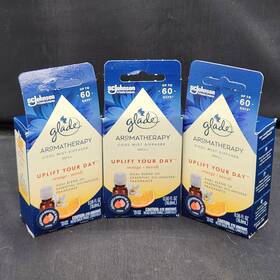 Glade 046500034398 3 Essential Oil Cool Mist Diffuser Refills Uplift Your Day Orange Neroli