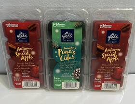 Glade 046500046445 3 Packs Wax Melts Limited Ed. Holiday Autumn Spiced Apple Pine And Cedar