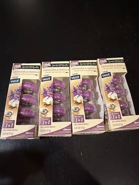 Glade 046500709647 New 16 Lavender And Vanilla Scented Oil Candles 4 Packs Of Retired Rare
