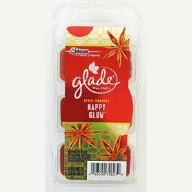Glade 046500726279 Wax Melts Apple Cinnamon Happy Glow 6 Ct Long-lasting Home Fragrance