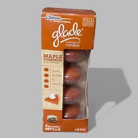 Glade 046500737619 4pc Set Scented Oil Candle Refills Maple Pumpkin 2oz New Htf