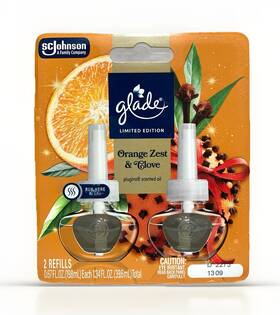 Glade -scjohnson 197981001536 New Plugins Orange Zest And Clove Scented Limited Edition 2pk Oil Refills