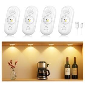 Lkt-bs-cgd-ww-4p-us Glaresbot Led Motion Sensor Puck Lights Small Rechargeable Under Cabinet Lig... Fast Ship