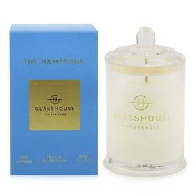 250491 Glasshouse Triple Scented Soy Candle - The Hamptons Teak And Petitgrain 60g