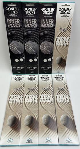 Gonesh 078612208091 8 Packs Eye Of The Tiger Ocean Incense Sticks 20 Each