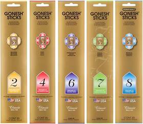 Gonesh 445032071087 - Classic Incense Sticks Variety Pack Non-toxic 10 Inch Slow Burn Aromatic