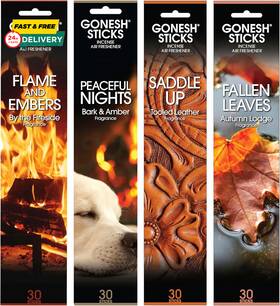 Gonesh 445040221207 Scents Of Fall - Incense Sticks Variety Pack Non-toxic 10 Inch Slow Burn Ar