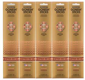 Gonesh Cedarwood Incense 724519458700 Sticks Extra Rich Collection - 5 Packs 100 Total