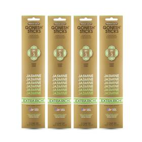 Gonesh Goa4ja Collection Jasmine 4 Pack-extra Rich Incense 80 Count
