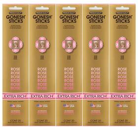 Gonesh Rose Incense 724519458694 Sticks Extra Rich Collection - 5 Packs 100 Total