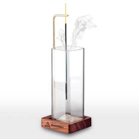 Goolan 705888927677 Holder For Sticks Anti Ash Flying With Removable Glass Catcher No Mess Incen