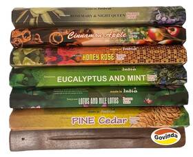 Govinda 818014027100 Sreevani Incense Sticks Variety Pack #6 And Stick Holder Bundle Gift