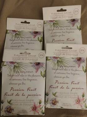 Greenbrier 639277682734 Lot Of 4 Two Pk Passion Fruit Scented Sachet Drawer Bags Air Freshener