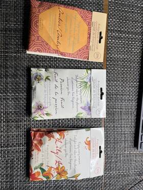 Greenbrier 742702858984 Set Of 3 2 Pc Passion Fruit Lily Amber Scented Sachet Drawer Bags Fresh Scent