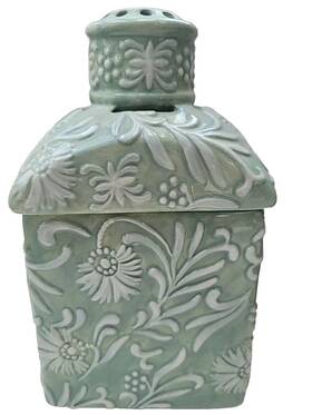 Greenleaf 038864282935 Aroma Decor Ceramic Fragrance Diffuser Home Green White Floral