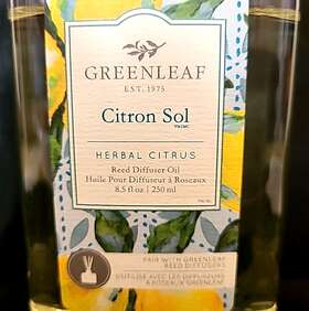 Greenleaf 038864301315 Citron Sol Herbal Citrus Reed Diffuser Oil 250 Ml 8.5 Fl Oz 90% Full